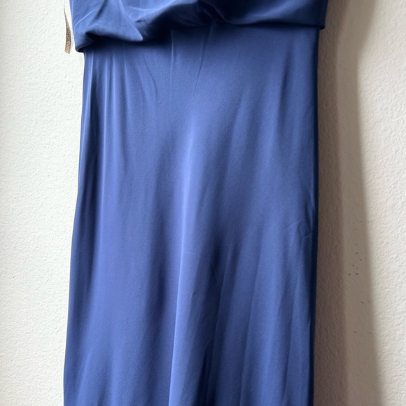 Jenny Yoo Madelyn Crepe De Chine Maxi Dress Gown in Navy Blue Sz 0 - Picture 9 of 16